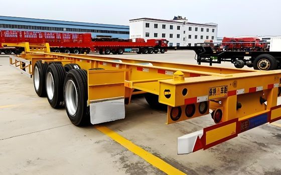 Trailers de camions et à prix abordable 3 axes 4 axes châssis squelettique conteneur semi-remorque