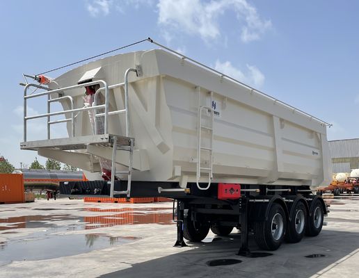 Semi-remorque hydraulique arrière à 3 essieux personnalisée avec train d'atterrissage lourd de 28 tonnes