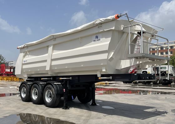 Semi-remorque hydraulique arrière à 3 essieux personnalisée avec train d'atterrissage lourd de 28 tonnes