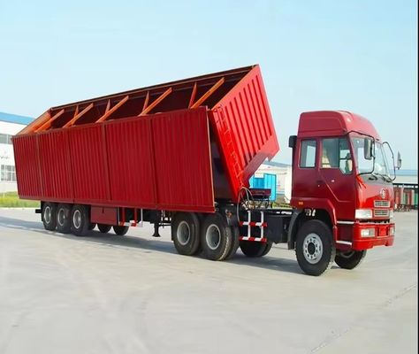 13T 3 essieux Wosheng type léger paroi latérale Dump Semi-remorque pour le transport de sable de gravier