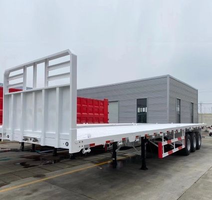 Semi-remorque à roues plates de 13 tonnes*3 à essieux flexibles avec verrouillage à 12 tours pour le transfert de conteneurs