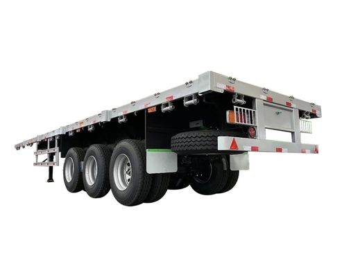 Semi-remorque à roues plates de 13 tonnes*3 à essieux flexibles avec verrouillage à 12 tours pour le transfert de conteneurs