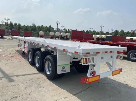 Semi-remorque à roues plates de 13 tonnes*3 à essieux flexibles avec verrouillage à 12 tours pour le transfert de conteneurs