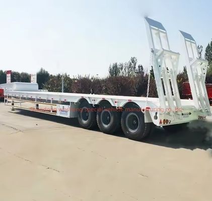 12 roues Container à lit bas Chassis chargeur Semi-remorque avec Q345B / T700 Steel poutre principale