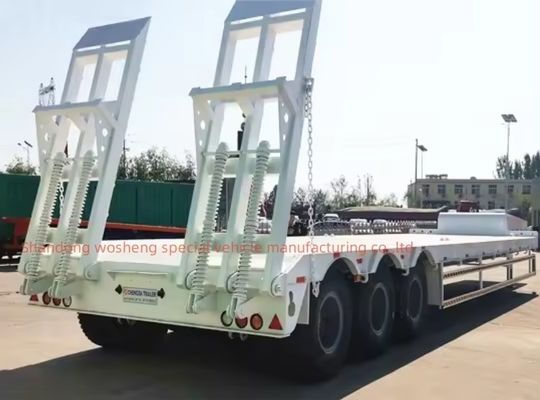 12 roues Container à lit bas Chassis chargeur Semi-remorque avec Q345B / T700 Steel poutre principale