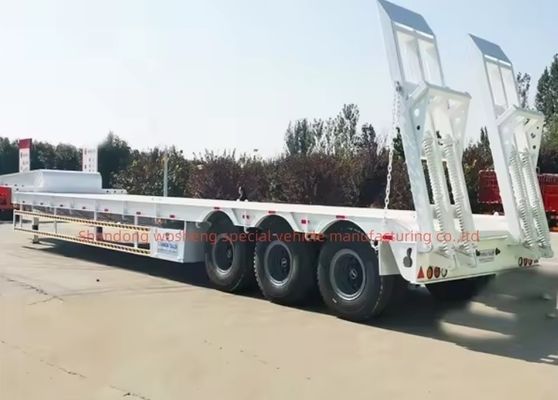 12 roues Container à lit bas Chassis chargeur Semi-remorque avec Q345B / T700 Steel poutre principale