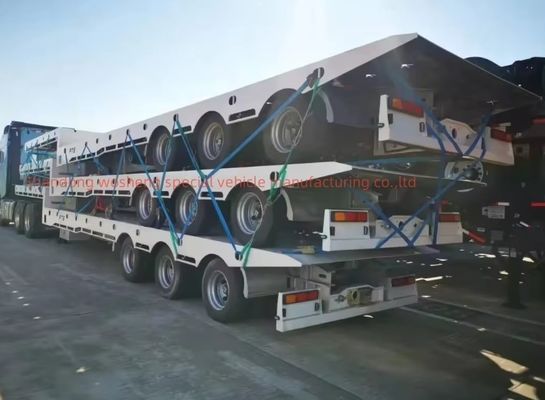 12 roues Container à lit bas Chassis chargeur Semi-remorque avec Q345B / T700 Steel poutre principale
