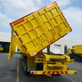 Camion à semi-remorque transportant du grain de sable et de pierre avec remorque à décharge de 40 pieds