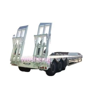 Container à lit bas Chargeur de châssis Lowboy Semi-remorque pour le transport de marchandises lourdes