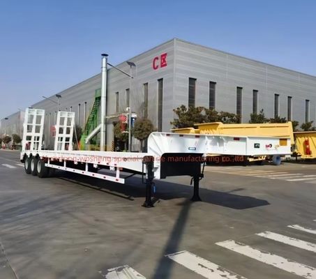 Container à lit bas Chargeur de châssis Lowboy Semi-remorque pour le transport de marchandises lourdes