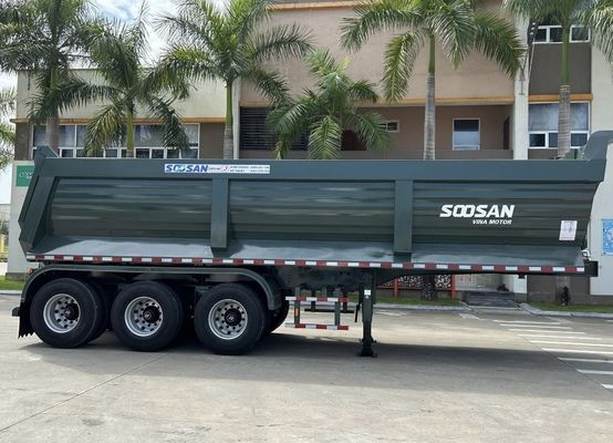 3 essieux 40 50 tonnes demi-remorque arrière de décharge remorques pour le transport de pierre minérale