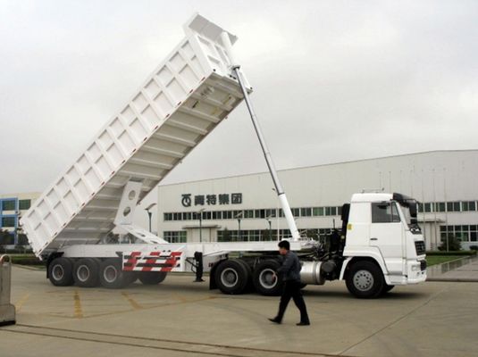 3 essieux 40 50 tonnes demi-remorque arrière de décharge remorques pour le transport de pierre minérale