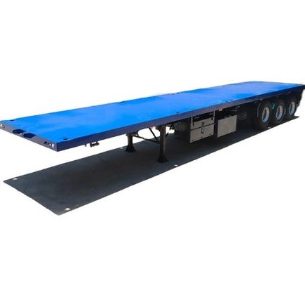 Couleur bleue 3 essieux 20 40 45 pieds conteneur à plateau semi-remorque avec personnalisation
