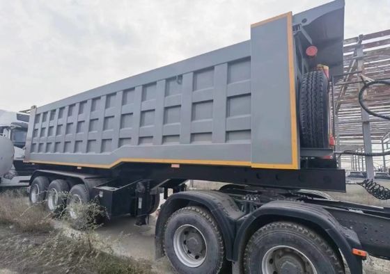 3 essieux 40 50 tonnes demi-remorque arrière de décharge remorques pour le transport de pierre minérale