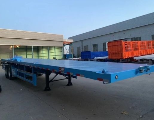 Couleur bleue 3 essieux 20 40 45 pieds conteneur à plateau semi-remorque avec personnalisation