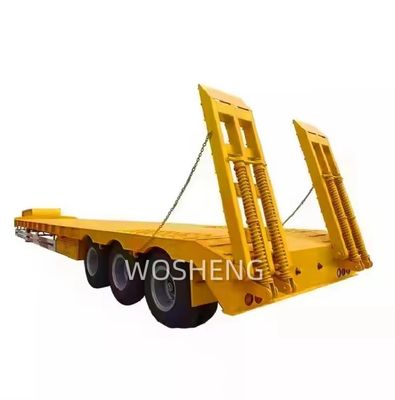 Wosheng 3 essieux 12 roues jaune basse couche basse couche conteneur châssis chargeur semi-remorque