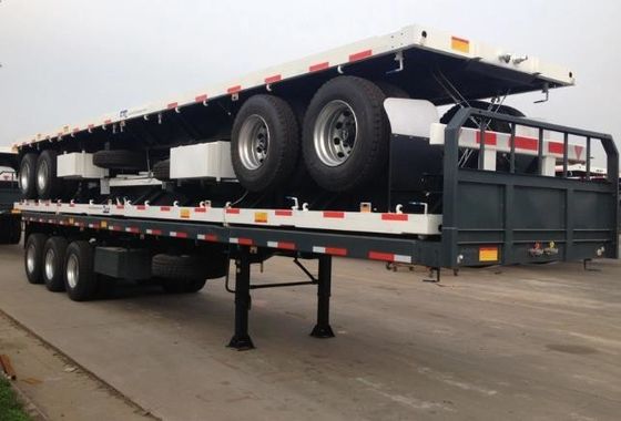 Meilleur châssis de conteneur de 20 pieds 40 pieds semi-remorque à plat avec train d'atterrissage lourd de 28 tonnes