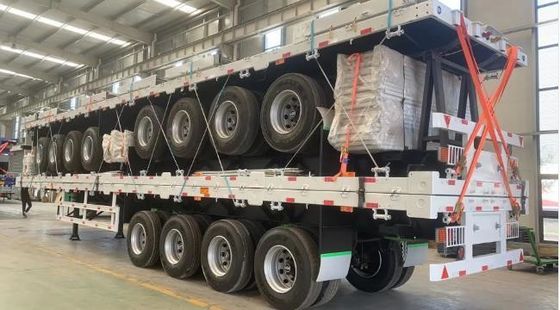 Meilleur châssis de conteneur de 20 pieds 40 pieds semi-remorque à plat avec train d'atterrissage lourd de 28 tonnes