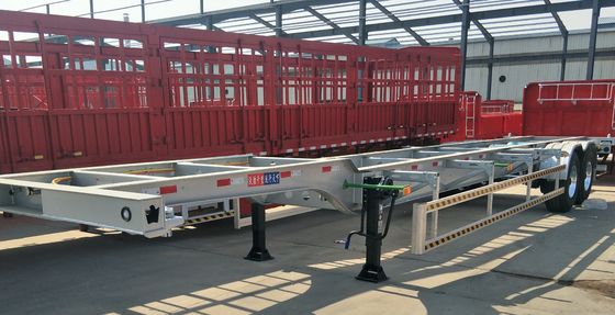 Suspension mécanique 20 ou 40 pieds Conteneur de transport Chassis Skeleton Truck Trailer