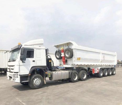 30 cbm 50 cbm U Type 3 Arbre 4 Arbes Résiduelle Dump Semi-remorque Dumpper Tipper remorque pour camion