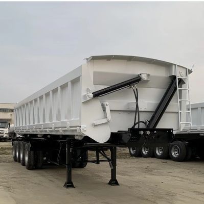 30 cbm 50 cbm U Type 3 Arbre 4 Arbes Résiduelle Dump Semi-remorque Dumpper Tipper remorque pour camion