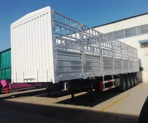 Trailers de camions 3 essieux 4 essieux Trailers de chargement à clôture avec train de débarquement lourd 28 t