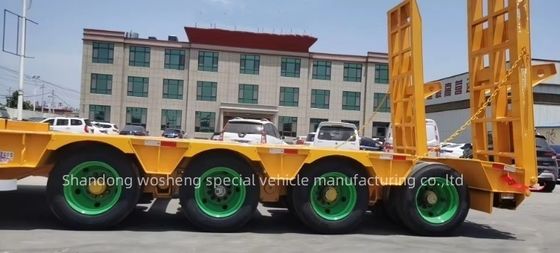 Wosheng 4 essieux 16 roues semi-remorque à lit bas pour le transport d'équipements lourds