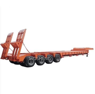 30TON/60TON/80TON/100TON Semi-remorque à lit bas avec conception à col d'oie et charge utile élevée