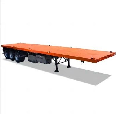 Couleur personnalisée 50 tonnes Charge utile 20/40ft Container Trainer Truck Semi-remorque à plat