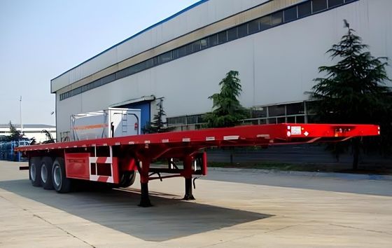 Couleur personnalisée 50 tonnes Charge utile 20/40ft Container Trainer Truck Semi-remorque à plat