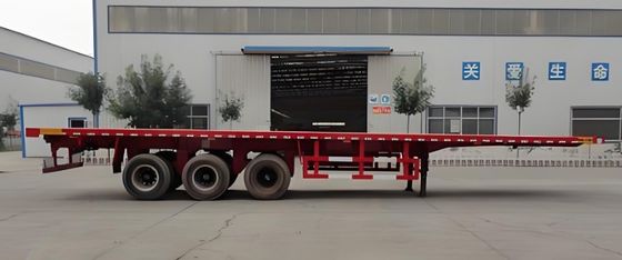 Couleur personnalisée 50 tonnes Charge utile 20/40ft Container Trainer Truck Semi-remorque à plat