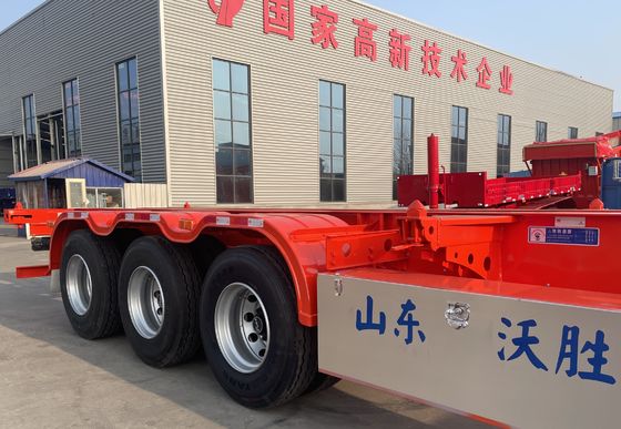 Camion Wosheng 2/3/4 semi-remorque à axe avec charge utile maximale 30000 kg Conception de squelette en acier