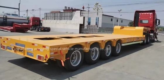 Maximum de charge utile Wosheng semi-remorque à lit bas avec 28 tonnes de train d'atterrissage lourd et 4 essieux