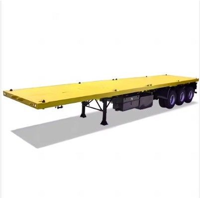 12400x2610x1550mm 7 tonnes de charge Poids 50 tonnes Charge utile 20/40 pieds semi-remorque à plat