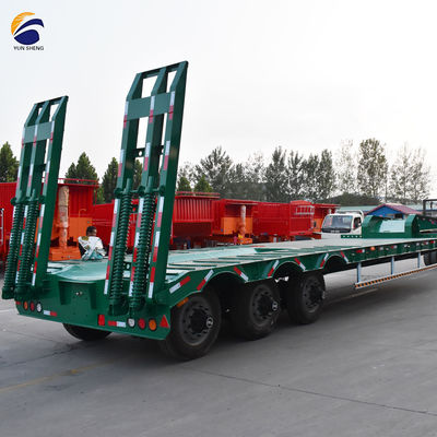 Capacité de chargement de 60 tonnes 10 couches camion à ressort à feuilles basses semi-remorque pour excavatrice