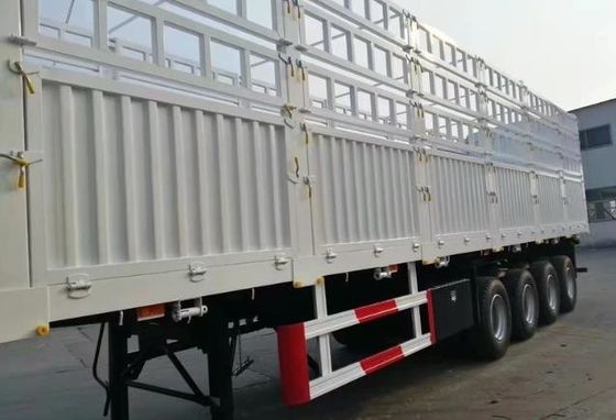 9.00-22.5 Rim Semi-remorque 12-13m 3 axes Flat Truck Trailer avec latéralement et arrière clôture latérale
