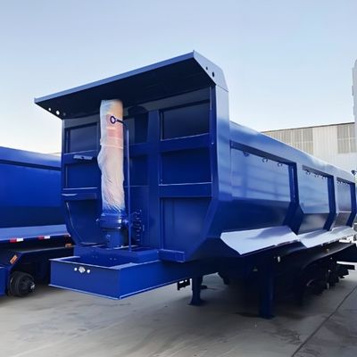 Selon le semi-remorque à décharge hydraulique arrière à 3 essieux pour le transport de 100 tonnes de grain