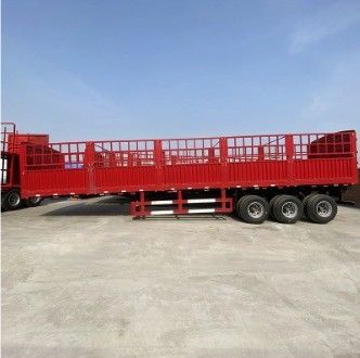 Transport d'acier avec 3/4 axe type plat de clôture latérale semi-remorque de professionnel
