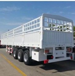 Transport d'acier avec 3/4 axe type plat de clôture latérale semi-remorque de professionnel