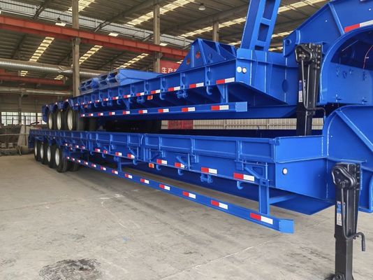 Semi-remorque à 4 essieux pour le transport de marchandises lourdes avec faisceau principal en acier Q345B / T700