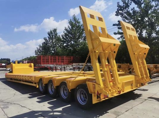 28 t train d'atterrissage détachable à coude de poule à lit bas semi-remorque pour machines lourdes