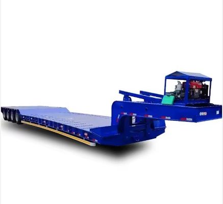 28 t train d'atterrissage détachable à coude de poule à lit bas semi-remorque pour machines lourdes
