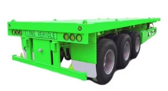 Semi-remorque à 4 essieux 20FT 40FT conteneur à lit plat camion en acier avec taille personnalisée