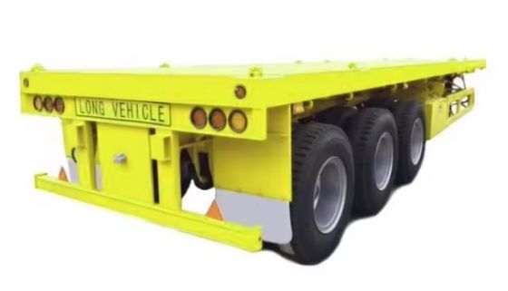 Semi-remorque à 4 essieux 20FT 40FT conteneur à lit plat camion en acier avec taille personnalisée