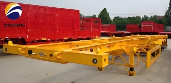 Demande du client 2 châssis d'essieu 40FT/45FT squelette semi-remorque engrenage d'atterrissage lourd