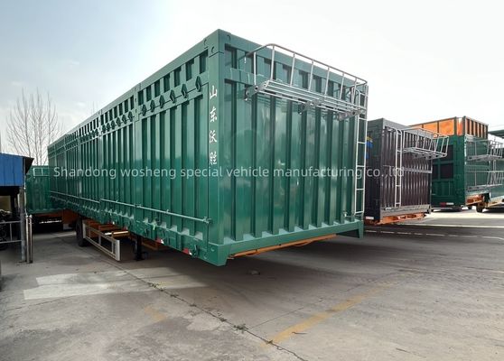 Semi-remorque à clôture latérale à 3 essieux personnalisable pour l'utilisation animale commerciale du bétail