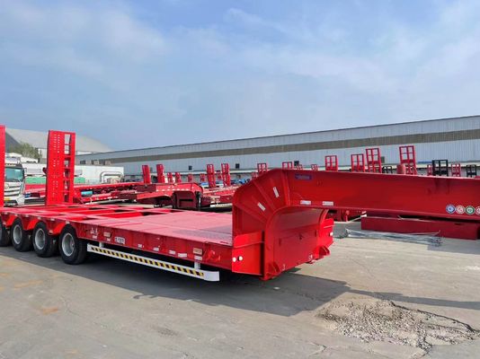 Camion de chargement de conteneurs en acier à lit bas Chassis semi-remorque à 3 essieux et 12 roues