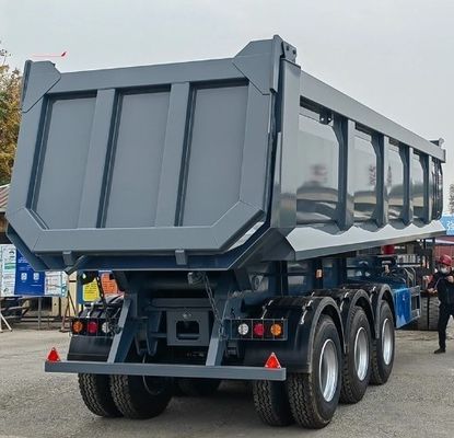 Remorque de camion 3/4 axe 24-55CBM Dump arrière Semi-remorque à bascule avec technologie de pointe