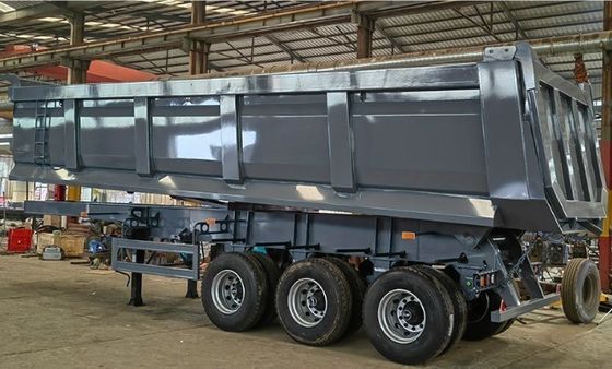 60 tonnes de remorque arrière de décharge Durable et sûr remorque de camion avec suspension mécanique