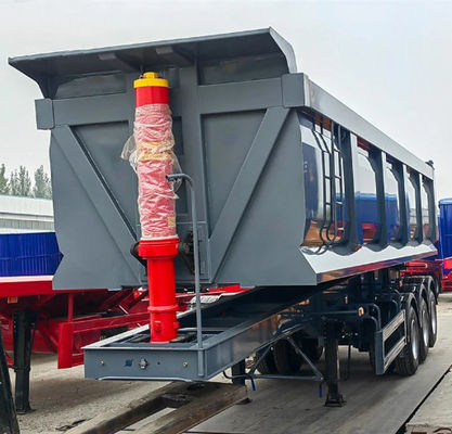 60 tonnes de remorque arrière de décharge Durable et sûr remorque de camion avec suspension mécanique
